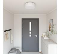 Appliques plafonds vidaXL Montée Flush Blanche Ø 38 cm Tissu E27