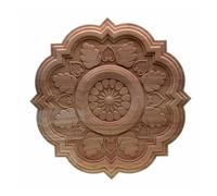 Appliques rondes en bois sculpté Appliques en bois de sculpture circulaire | Meubles armoire moulures en bois non peintes décalcomanie Figurines décoratives artisanat(20cm)