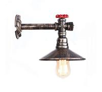 Applmurale Rétro 1 Lumière Avec Interrupteur À Bouton-Poussoir - Applmurale Industrielle En Forme de Tuyau D'Eau, Valve En Métal Rustique, Style Steam- Fixation Murale Pour Grange, Restaurant/A/A