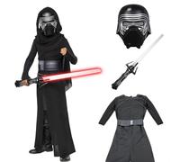 Applysu Costume de Kylo Ren pour enfants - Combinaison sabre laser - Masque d'Halloween - Noir