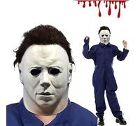 Applysu Michael Myers Masque pour enfant Halloween Cosplay Horreur Killer Costume Headwear Michael Myers Costume Masque pour garçons filles (White Mike)