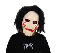 Applysu Saw Jigsaw Masque d'Halloween effrayant Jigsaw Costume Accessoires Adulte Tête complète Masque en latex pour Noël, Carnaval, Cosplay Fête