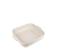 PEUGEOT - Plat Four En Céramique Carré - 36 cm (anses comprises) x 31 cm x 8,2 cm - Contenance : 5,4 L - Garanti 10 Ans - Fabrication Française - Coloris Ecru