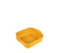 PEUGEOT - Plat Four En Céramique Carré - 21 cm (anses comprises) x 17,5 cm x 6 cm - Contenance : 1,1 L - Garanti 10 Ans - Fabrication Française - Coloris Jaune Safran