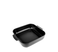 PEUGEOT - Plat Four En Céramique Carré - 36 cm (anses comprises) x 31 cm x 8,2 cm - Contenance : 5,4 L - Garanti 10 Ans - Fabrication Française - Coloris Noir Satin