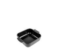 PEUGEOT - Plat Four En Céramique Carré - 18 cm (anses comprises) x 11,4 cm x 5,1 cm - Contenance : 0,66 L - Garanti 10 Ans - Fabrication Française - Coloris Noir Satin
