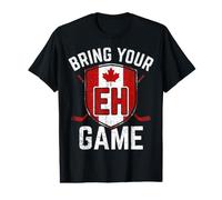 Apportez Votre Jeu EH Bouclier de Hockey Canadien Vieilli T-Shirt Graphique avec Valeur