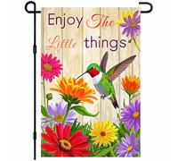 Apprécie Les Petites Choses, Colibri Drapeau De Jardin Décoratif Drapeau De Cour Avec Œillets Drapeaux De Jardin Pour Extérieure Toutes Les Saisons Plage 30X45cm