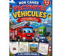 Apprendre à écrire avec les véhicules : Cahier d'écriture pour enfants 4-6 ans: Lettres, mots, graphisme et écriture progressive avec voitures, camions, avions, tracteurs et véhicules de chantier