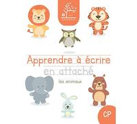 Apprendre à écrire en attaché, animaux - cp: écriture cursive petite et grande section | Appendre l'alphabet & lettres cursives en s'amusant! | Tracer des formes