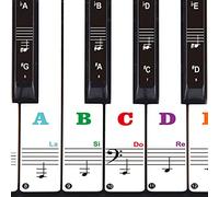 Apprendre le Piano Autocollant pour Notes de Piano Clavier à Enlever sans Résidus, Autocollant Piano pour 49, 54, 61, 88 Touches