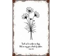 Apprends-nous à compter nos jours - Plaque décorative originale et amusante pour la maison, le jardin, les cafés, les bureaux, les magasins, les bars et les clubs - Cadeau - Plaque en métal 20 x 30 c