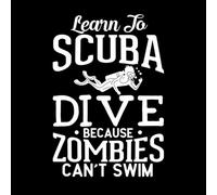 apprenez à plonger car les zombies ne savent pas nager Stickers lettrage 50.4x73.8cm Étanche Blanc