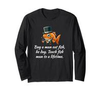 Apprenez à Un Homme à pêcher Meme Troll - Funny Fish Gentleman Manche Longue