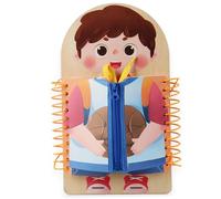 Apprenez aux tableaux vestimentaires, à la pratique du lien de chaussures éducatives pour les enfants, apprenez à bouton, boucler, zip, snap, jouets Montessori multicouches pour les enfants d'âge pré