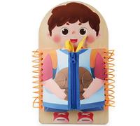 Apprenez les tableaux vestimentaires, la pratique du lien de chaussures éducatives pour les enfants Apprenez à bouton, boucler, zip, snap, jouets Montessori multicouches pour les enfants d'âge présco