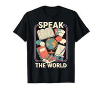 Apprentissage des Langues Affiche Vintage Speak The World T-Shirt