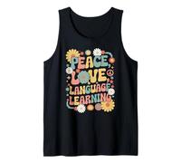 Apprentissage des langues rétro années 60 et 70 - Peace Love Débardeur