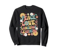 Apprentissage des langues rétro années 60 et 70 - Peace Love Sweatshirt