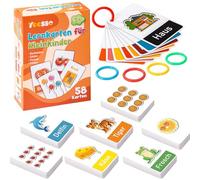 Apprentissage des lettres, jeux éducatifs à partir de 3 ans - Écriture - Jeu éducatif - Jeu de chiffres - Cartes double face pour la maternelle