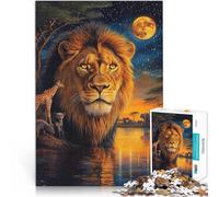 Apprentissage éducatif Lion majestueux Puzzles 1000 pièces pour Adolescents 26x38cm est idéal comme Cadeau pour Toute la Famille Convient aux 14 Ans et Plus