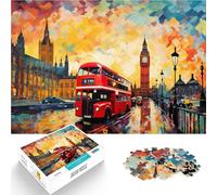 Apprentissage éducatif Londres au Coucher du Soleil Puzzle Adulte 2000 pièces 70x100cm avec des pièces de Formes aléatoires entièrement imbriquées