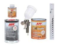 Appret garnissant gris APP 2K avec durcisseur + diluant + règle gradué + pistolet