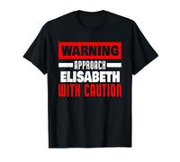 Approchez Elisabeth avec Prudence Nom drôle d'Elisabeth T-Shirt Graphique avec Valeur, Homme, Noir, S