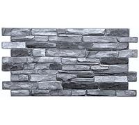 Approx. 4 sqm/10 pieces 3D PVC IMITATION TILES wall panels wall covering DECOR PVC cladding tiles imitation gray stone 1mm thickness!