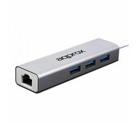 Approx appc07ghub - Hub avec 3 Ports USB 3.0 et Un Port RJ-45, Couleur Argent