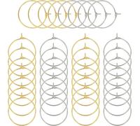 Approximately 100 X 20 Mm 2 Colours Hoop Earrings Stainless Steel Wine Glass Earring Charms Rings For Diy Earring Making Gold And Stainless Steel Colour