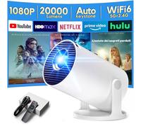 [Apps intégrées & 2025 Upgraded] Videoprojecteur avec WiFi 6 et Bluetooth 5.4, AKIYO Mini Projecteur Supporte 4K 1080P Auto Keystone Rotation 180° Compatibile avec HDMI/TV Stick/USB/PS5