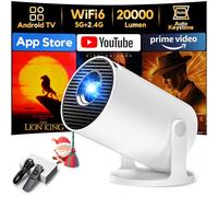 [Apps intégrées & 2026 Upgrad] AKIYO O2 Vidéoprojecteur avec WiFi 6 et Bluetooth 5.4 Projecteur Video Supporte 4K 1080P Auto Keystone 180° Rotation, Compatibile avec HDMI/TV Stick/USB/PS5/Laptop