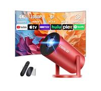 [Apps intégrées & 2026 Upgraded] Mini Vidéoprojecteur Supporte 4K 1080P avec 5G WiFi 6 Et BT 5.2 Le Projecteur Soutien Rotation 180° Portable Projecteur Video Applicable Laptop/HDMI/TV Stick,Rouge