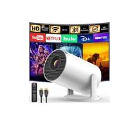 [Apps intégrées] Mini Projector 4K Portable avec Wi-FI 6 et Bluetooth 5.4, 18000 Lumens, Android 11, Retroprojecteur Auto Keystone Compatible avec HDMI/Stick TV/PC
