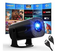 [Apps intégrées & Modes Étoiles] Vidéoprojecteur Supporte 4K 1080P avec Modes Étoiles Mini Projecteur avec WiFi6 y BT5.2, Noir