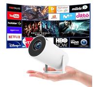 [Apps intégrées] Projecteur Video Mini Vidéoprojecteur avec WiFi 6 et BT 5 Mini Projecteur Supporte 4K 1080P Auto Keystone Rotation 180° Compatibile avec HDMI/TV Stick Laptop (HY300)
