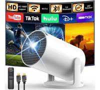 [Apps intégrées] Vidéoprojecteur Mini Projector, WiFi 6 et Bluetooth 5.4, Android 14.0, 4K Portable projecteur Video avec 18000 Lumens, Retroprojecteur Auto Keystone Compatible avec HDMI/Stick TV/PC