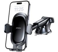 APPS2Car Support de téléphone portable pour voiture - Avec ventouse et bouton de déclenchement - Compatible avec iPhone 14 13 12 Pro Max Samsung S23 Ultra Huawei