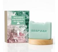 APPTI Savon naturel pour homme, sans huile de palme, végétalien et peaux sensibles, savon de douche solide pour le corps, le visage, les cheveux, bio avec du sel de mer (100 g)