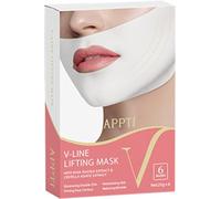 APPTI V Line Lifting Mask, double menton Remover Mask, Masque hydratant pour hydrater le visage, masque en forme de V pour soin du visage hydratant raffermissant (6 pièces)