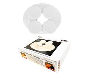 Appui-tête de Beauté/Massage HaLu in ouverture textile, plastique blanc