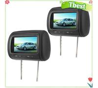 Appui tête de voiture sans fil 7 pouces, double écran réglable, lecteur vidéo LCD HD pour passagers arrière, noir, 2 pièces