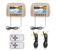 Appui-tête de voiture universel 7 pouces HD, 2 pièces, lecteur vidéo LCD, commande sans fil, affichage MP5 marron -SALALIS