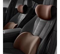 Appui-tête et Coussin Lombaire Siège Voiture pour Suzuki swit Sport ZC33S 2018-2023, Aide à Corriger Posture Assise, soulager Les douleurs au Cou, au Dos,Brown- Headrest and Lumbar Cushion
