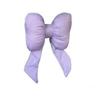 Appuie-tête de voiture avec nœud papillon - Support de cou pour la plupart des véhicules, siège de voiture, mélange respirant pour oreiller en coton et lin (violet)