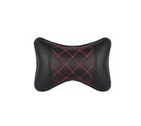 Appuie Tete Voiture Car Universal Seat Headrest Double Side Pu Leather Neck Memory Pillow Head Support Protector Cushion Auto Travel Accessories(Black red)