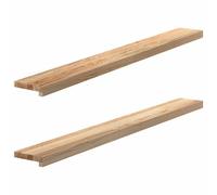 vidaXL Appuis de fenêtre 2 pcs Bois de chêne Massif Non traité