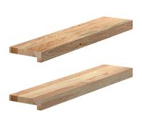 Appuis de fenêtre 2 pcs bois de chêne massif non traité vidaXL