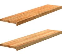 Appuis de fenêtre 2 pcs. Marron clair 110x25x2 cm Chêne massif